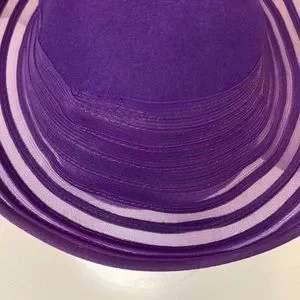 Pretty Purple Dress Hat / Church Hat by Sylvia Vintage Sylvia of New York White Straw Cloche Hat Derby Hat  main image 4